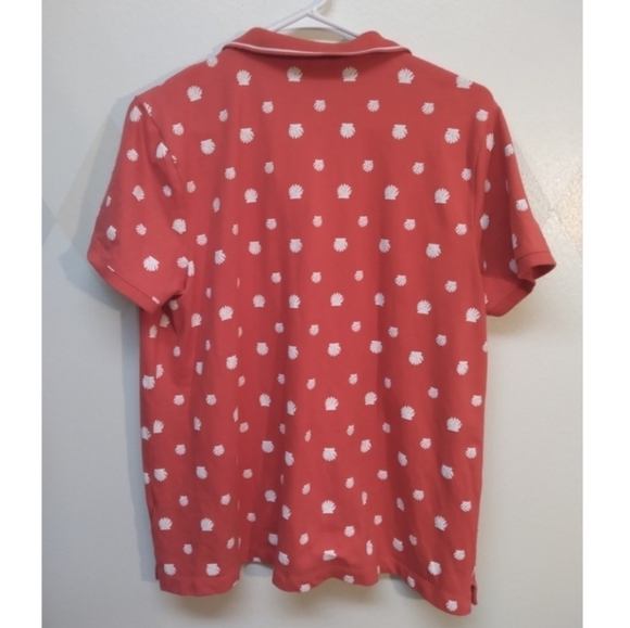 Lands' End red collared polo with shell print - Picture 2 of 8
